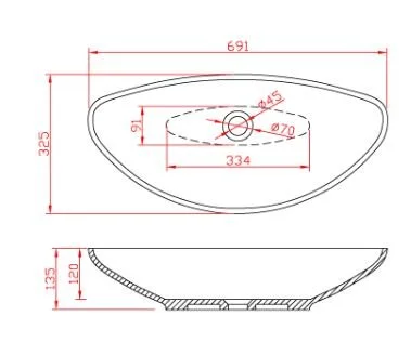 Раковина Montebianco Gondola 13042, 69,1 х 32,5 х 13,5 см, цвет белый матовый