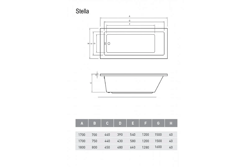 Акриловая ванна Relisan Stella Гл000026030 белый