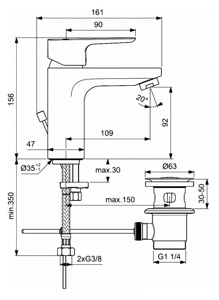 Смеситель для раковины Ideal Standard Ceraplan III BC560AA хром