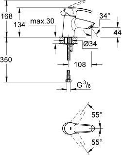 Смеситель для раковины Grohe Eurostyle 32468001