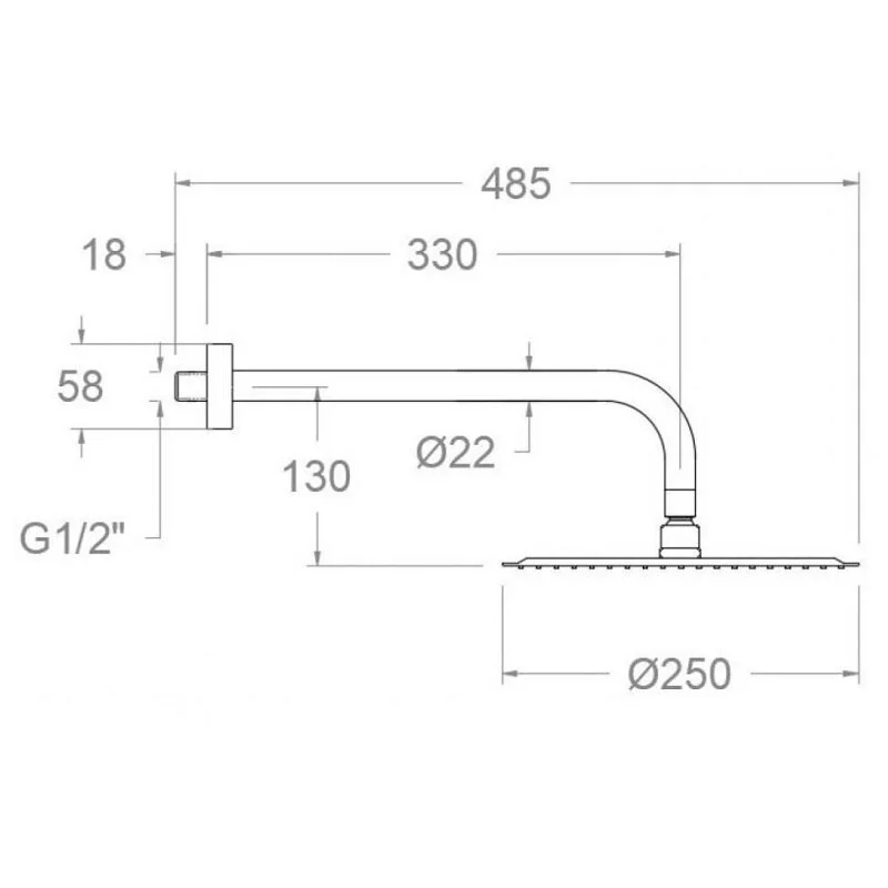 Душ верхний Ramon Soler BHRM250NC серый