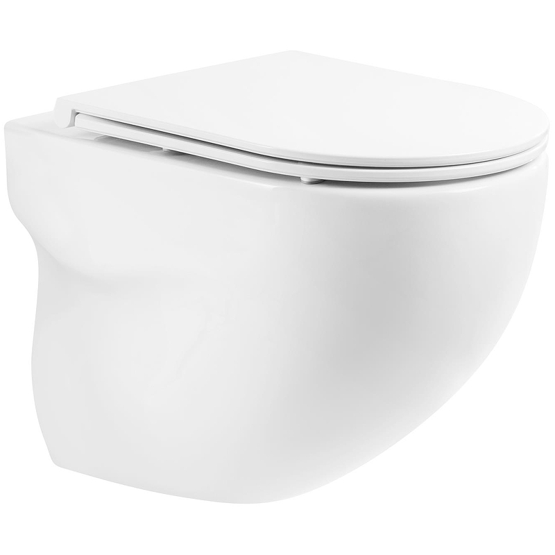 Подвесной безободковый унитаз BelBagno Onda BB066CHR/BB870SC