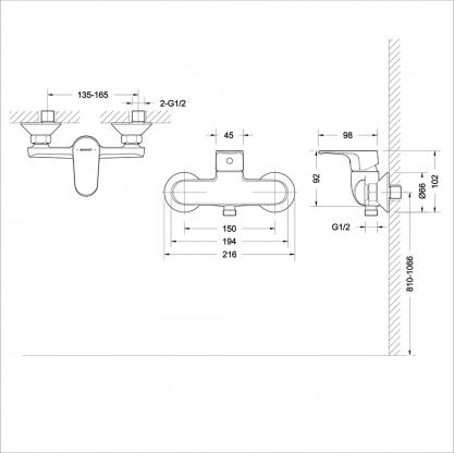 Смеситель Bravat Alfa F9120178CP-01 для душа