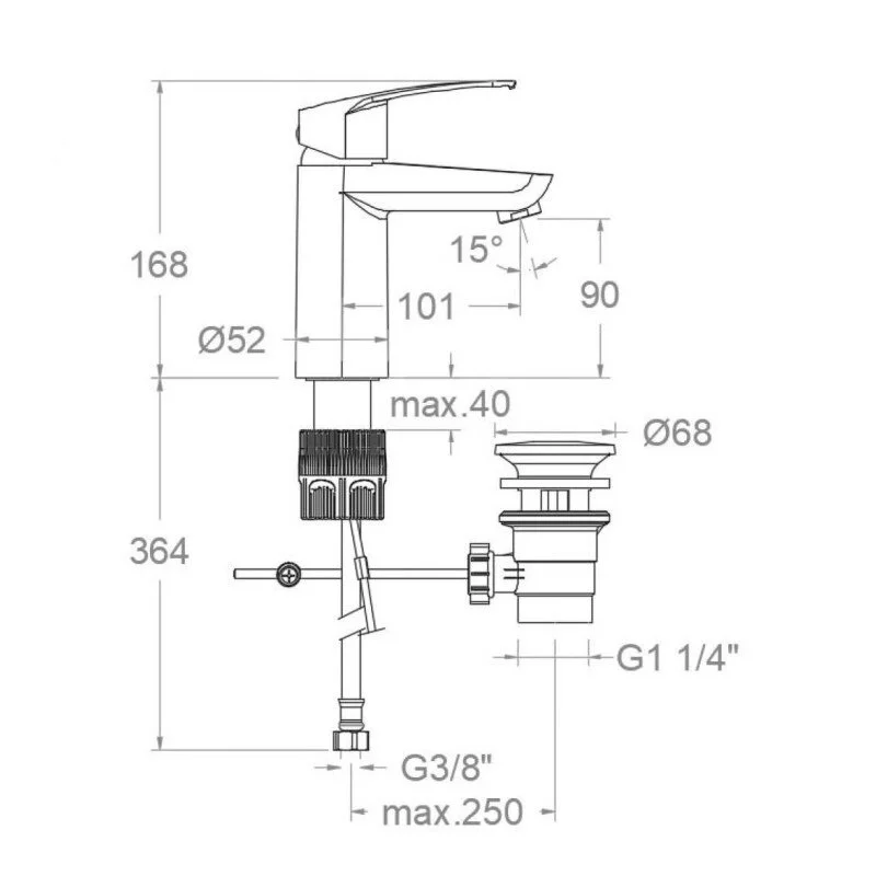 Смеситель для раковины Ramon Soler New Fly 570211VA9065 хром