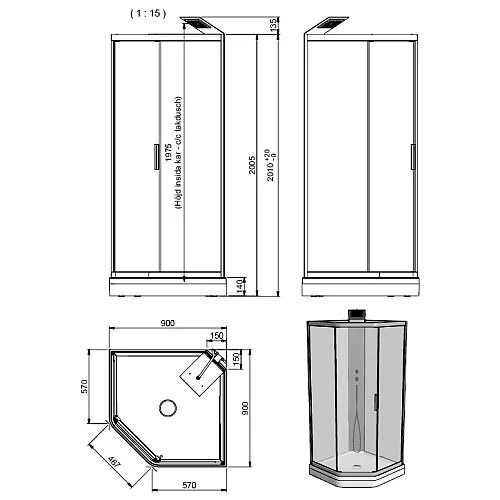 Душевая кабина INR Fortuna 012040.0704.9090