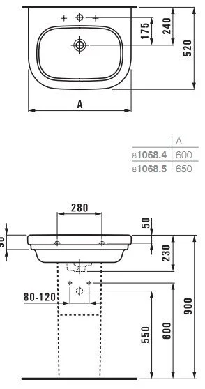 Раковина Laufen Lb3 8.1068.4.000.104.1 белый