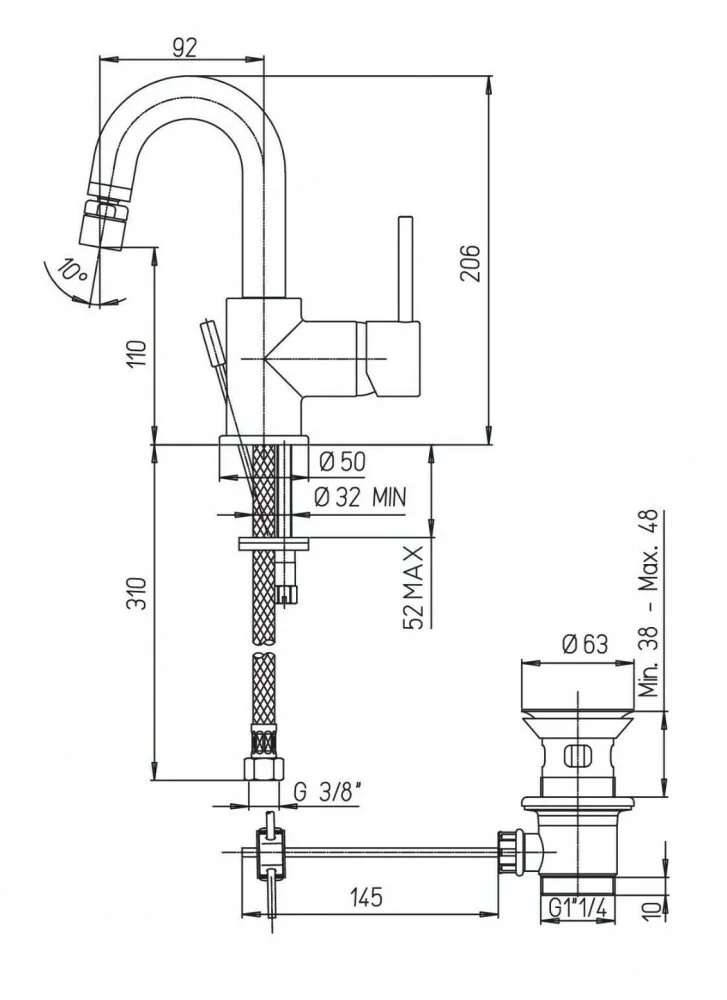 Смеситель для раковины Paini COX 78CR251 хром