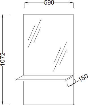 Зеркало высокое Jacob Delafon Struktura EB1212-E16