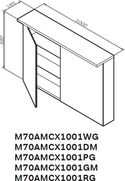 Шкаф зеркальный Am.Pm Spirit 2.0 M70AMCX1001PG