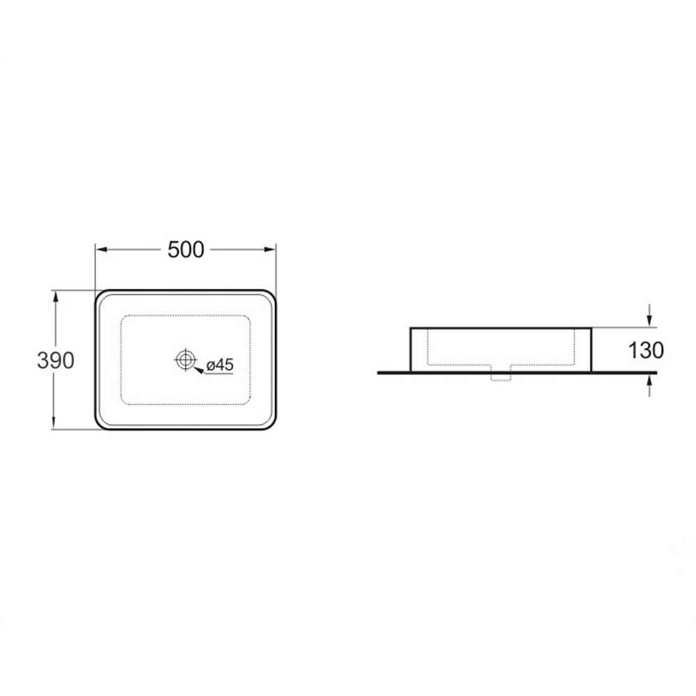 Раковина Vincea VBS-105MA 50 см, антрацит матовый