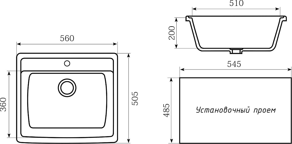 Кухонная мойка Mixline ML-GM15 серый