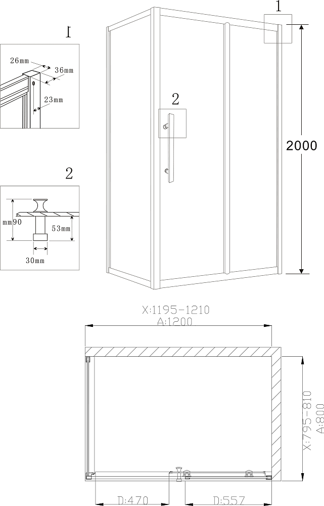 Душевой уголок Grossman Pragma PR-120SQR