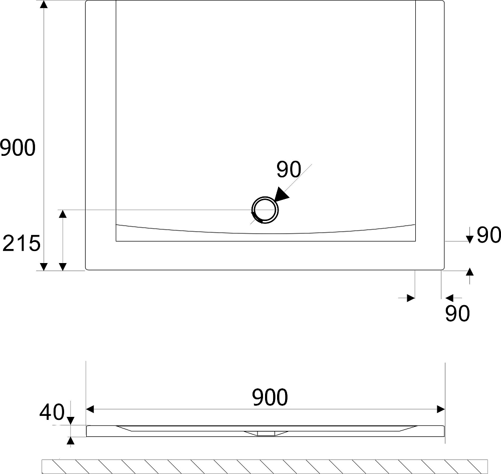 Поддон для душа Excellent Forma 90х90