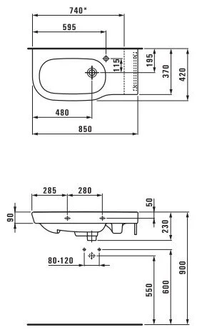 Раковина Laufen Lb3 8.1368.1.000.105.1 белый