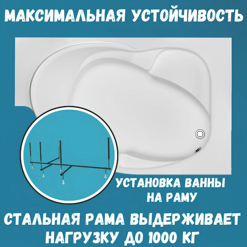 Акриловая ванна 1MarKa Ergonomika 175х110 01эрг17511лкп белый