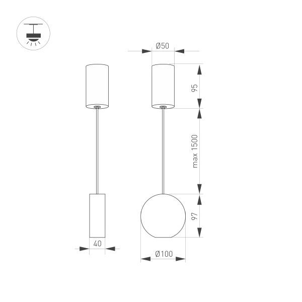 Подвесной светодиодный светильник Arlight SP-Elementa-Roll-R100-9W Day4000 032768