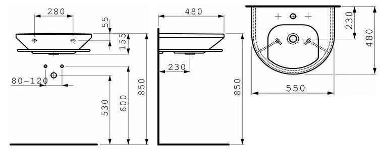 Раковина Laufen Living 8.1043.1.000.104.1 белый