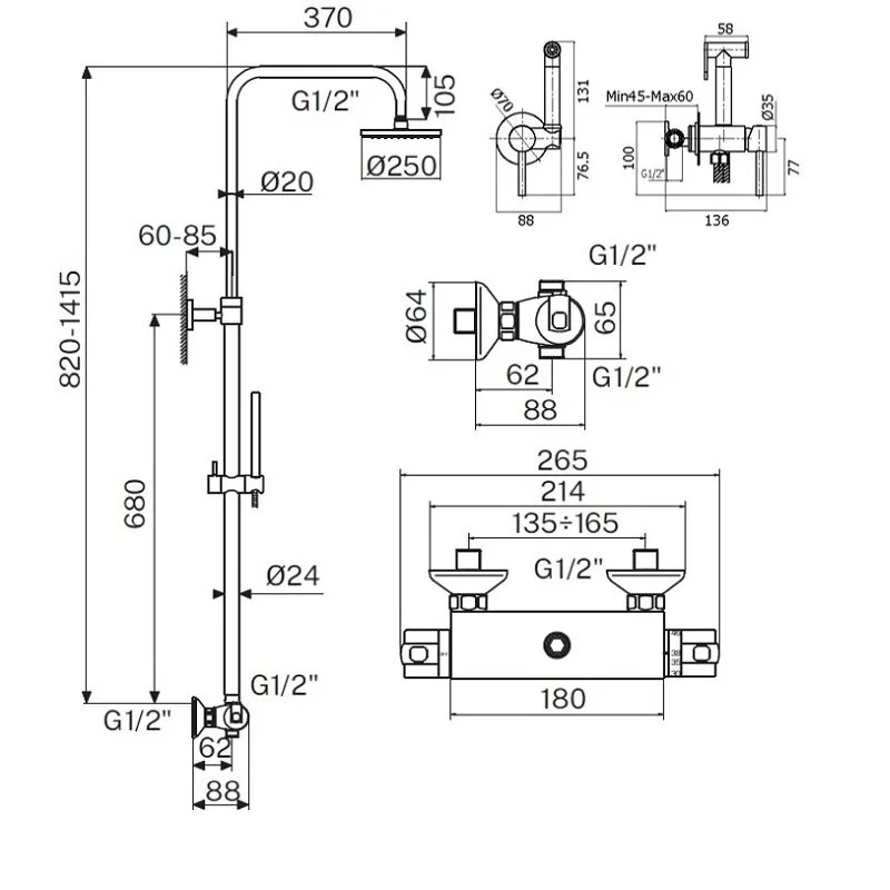 Смеситель для душа Plumberia Selection Ixo KITZXO6302BO белый