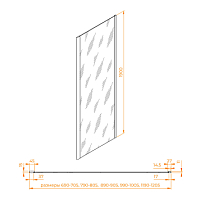 Душевая перегородка RGW Z-050-5-B 352205507-14 профиль черный, стекло прозрачное