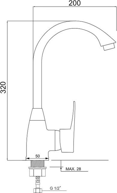 Смеситель для кухни РМС PL5-017F, белый