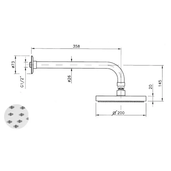 Душ верхний Nicolazzi Doccia 5705CR20 бронза