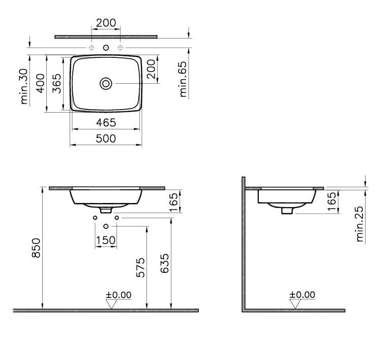 Раковина VitrA Metropole 5667B003-1083 белый