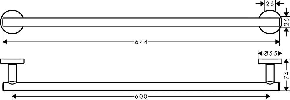 Полотенцедержатель Hansgrohe Logis Universal 41716000, хром