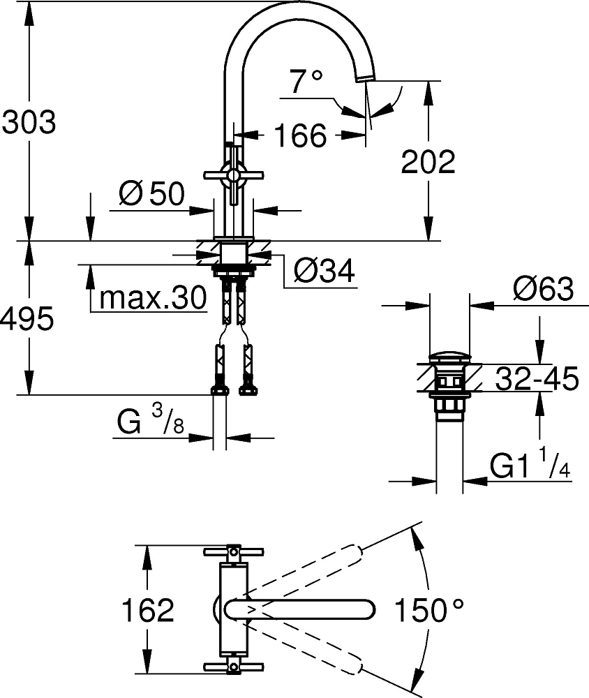 Смеситель Grohe Atrio New 21019003 для раковины