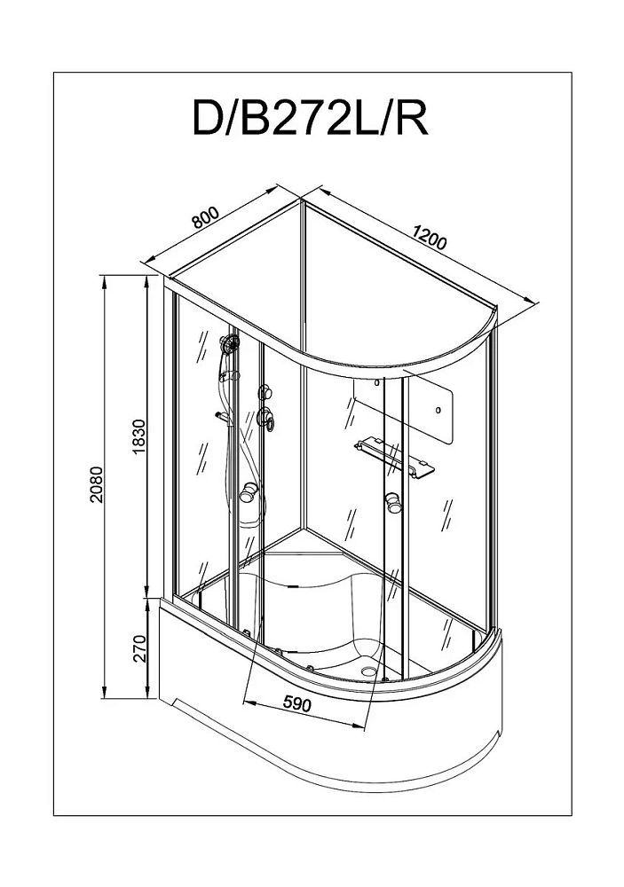 Душевая кабина Deto D D272L