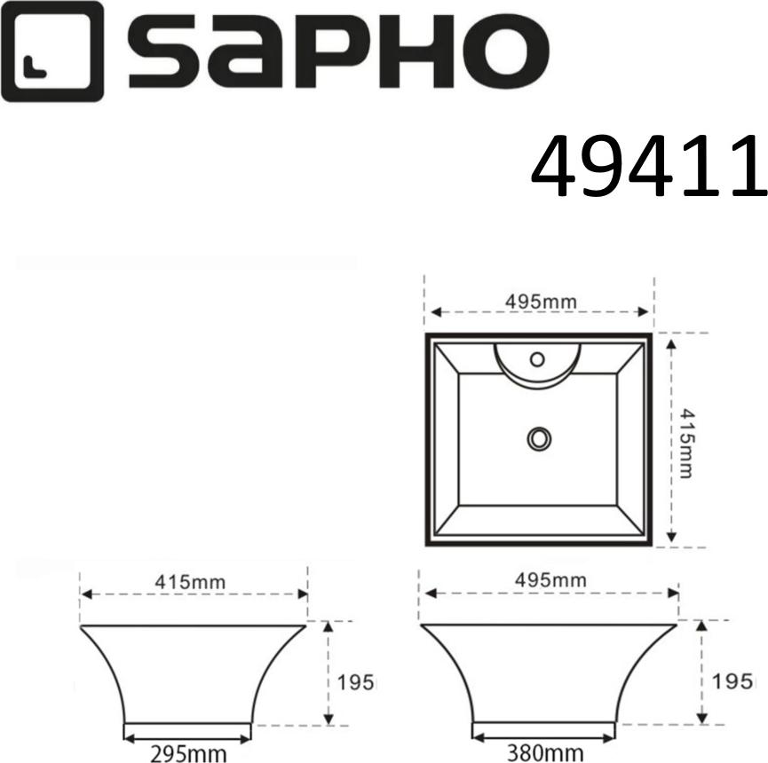 Раковина-чаша Sapho Mystic 49411, белый