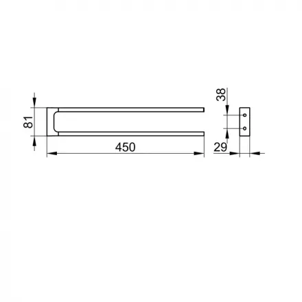 Полотенцедержатель Keuco Edition 11 11118370000, 45 см, черный матовый