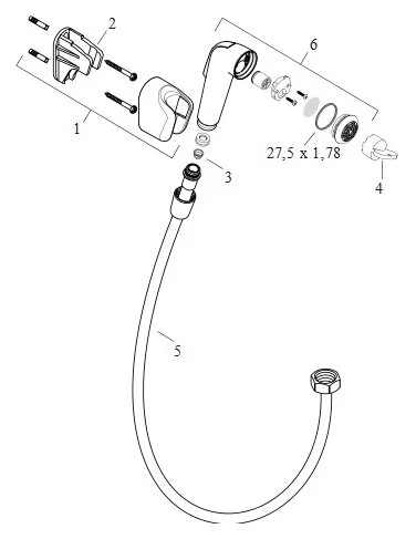 Душ гигиенический Hansgrohe Logis 71666000/32127000/27454000 хром, белый