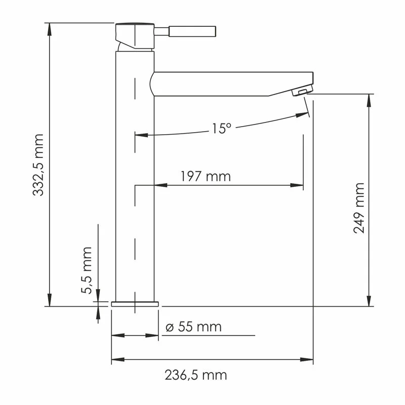 Смеситель для раковины WasserKRAFT Wern 4200 4203H серый