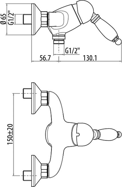 Смеситель для душа Gattoni Orta 2725/27D0 OLD золото