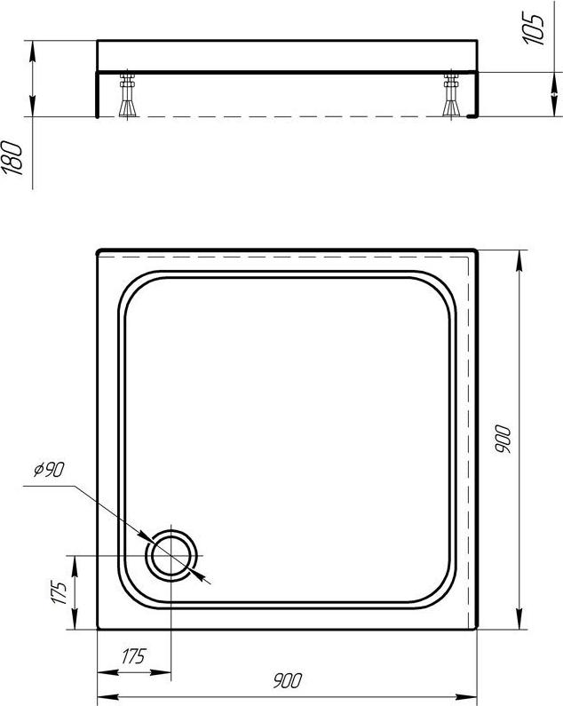 Поддон для душа 90х90 см Aquatek DP-0000004