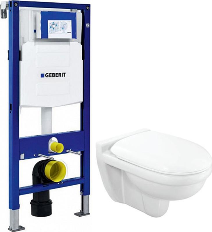 Комплект инсталляции Geberit Duofix UP320 111.300.00.5 с подвесным унитазом Jaquar Continental CNS-WHT-959NS с крышкой-сиденьем микролифт