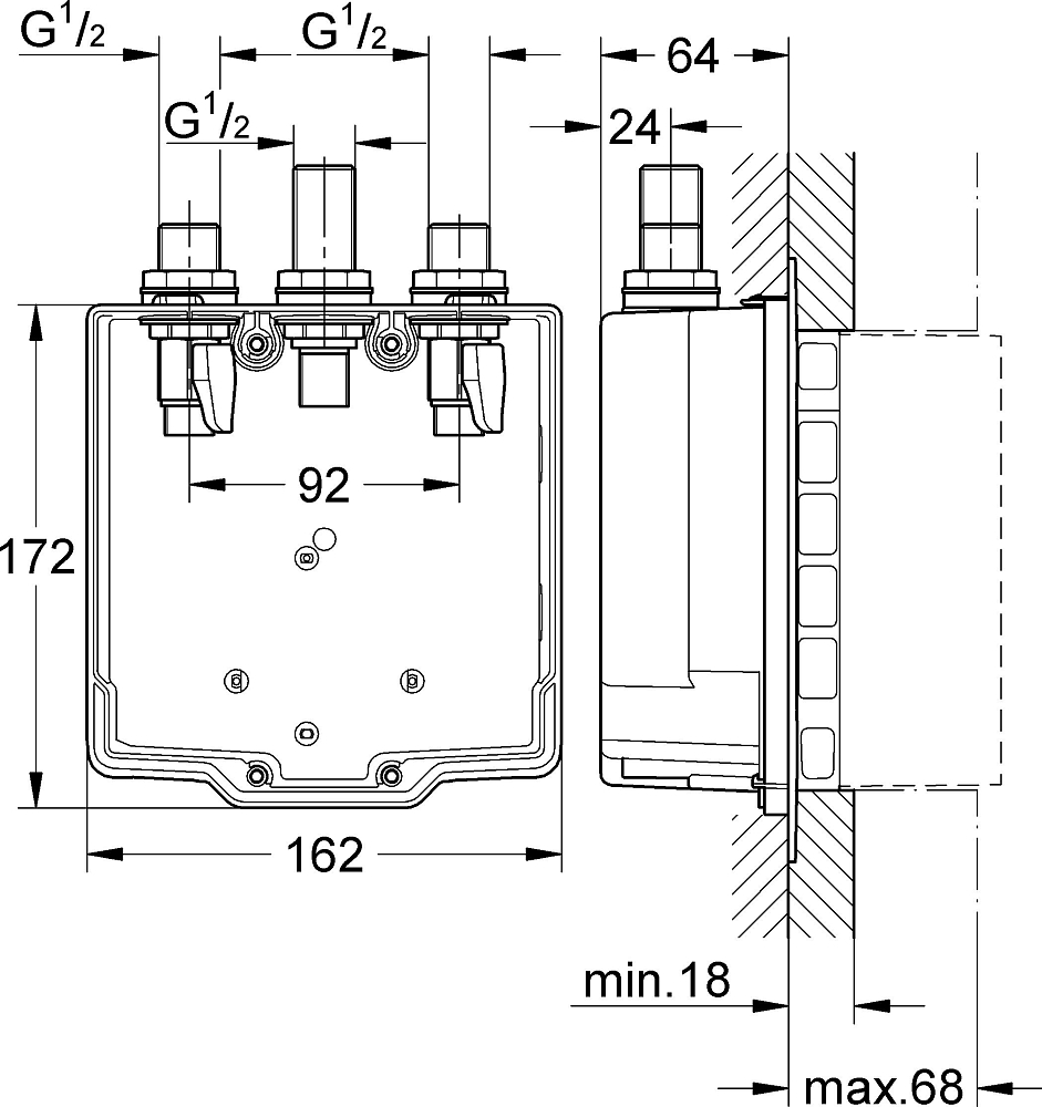 Скрытая монтажная часть Grohe Eurosmart Cosmopolitan 36322000