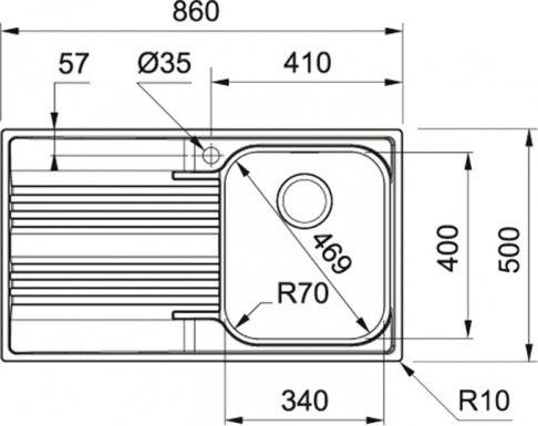 Кухонная мойка 86 см Franke Smart SRX 611-86 101.0368.249, нержавеющая сталь