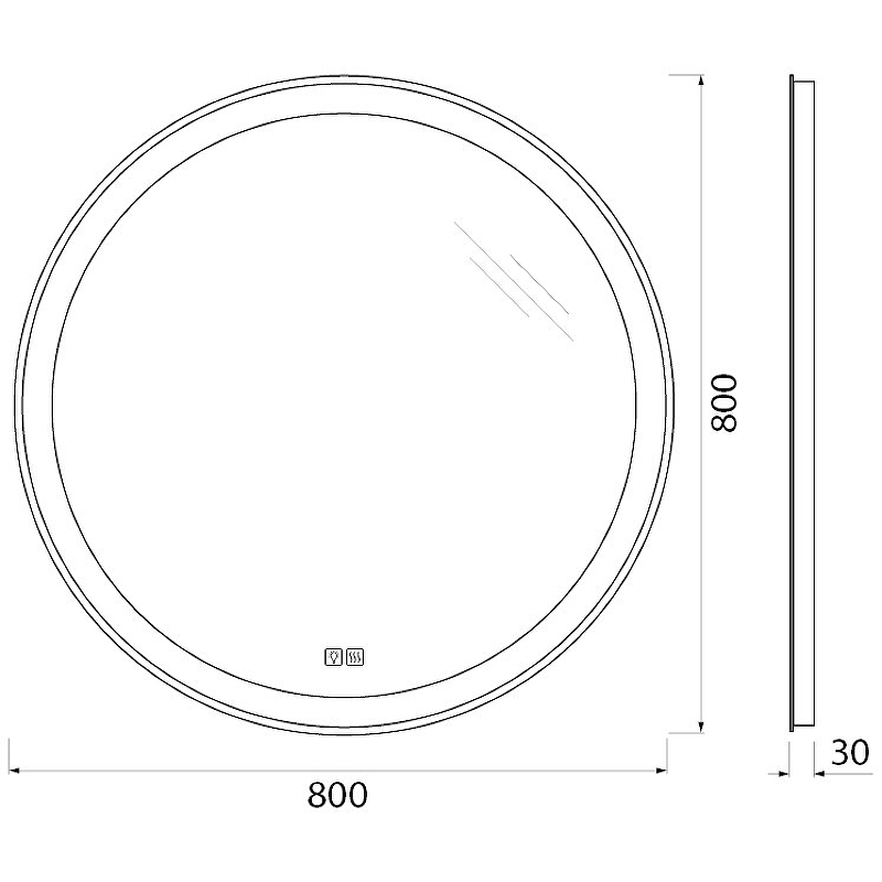 Зеркало BelBagno SPC-RNG-800-LED-TCH-WARM 80 см, с подсветкой, подогревом и сенсорным выключателем