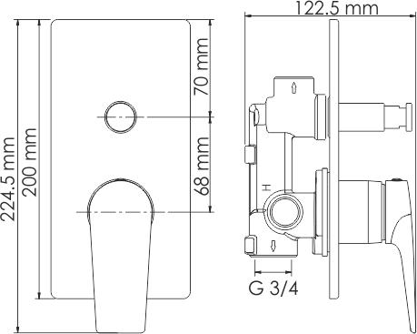 Смеситель для душа WasserKRAFT Wiese 8461, оружейная сталь