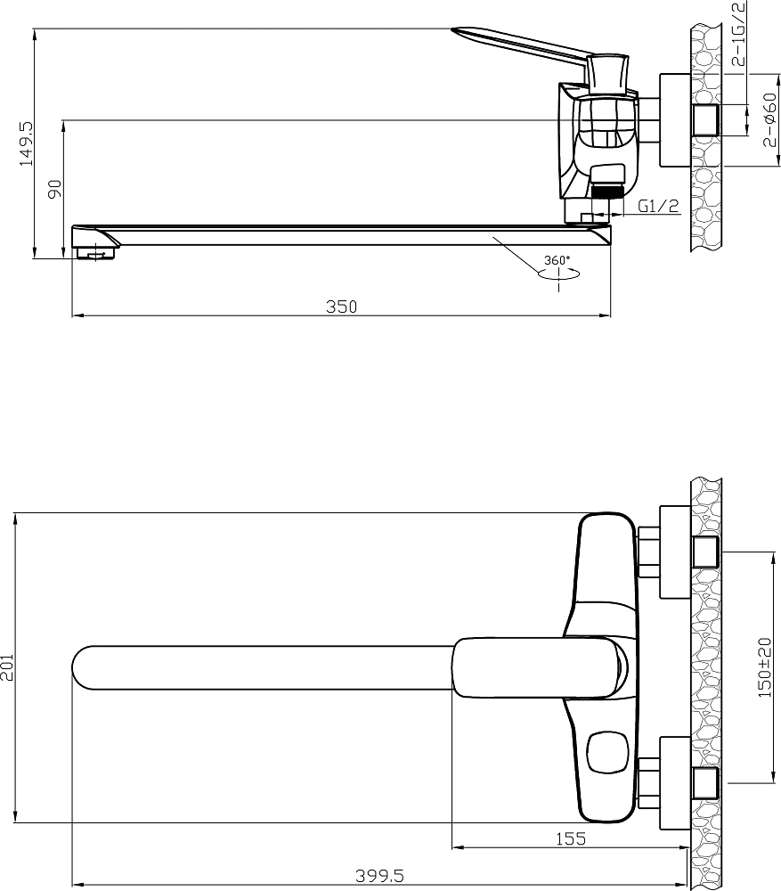 Смеситель Agger Surprise A0121100 универсальный