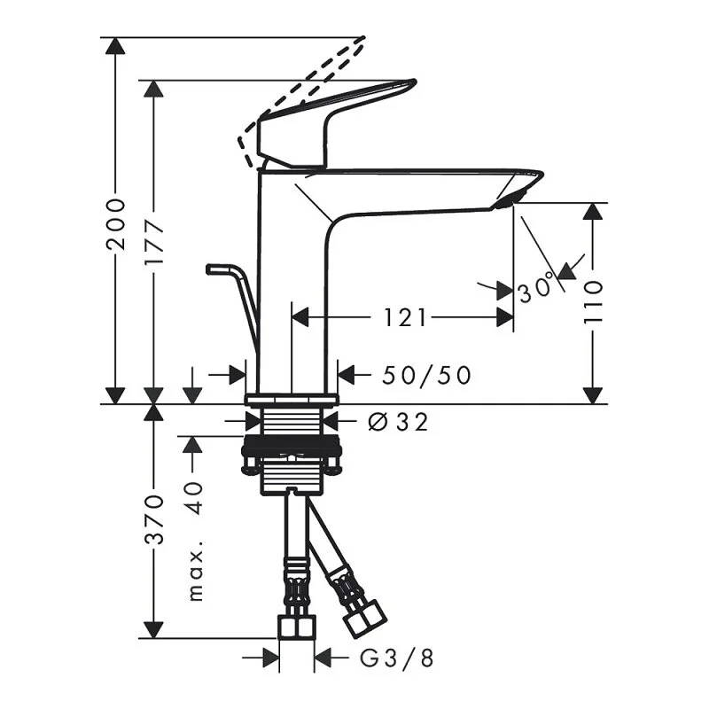 Смеситель для раковины Hansgrohe Logis 71254000 хром