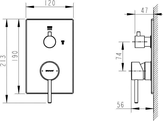 Смеситель Bravat Arc P69193C-2-ENG для ванны с душем