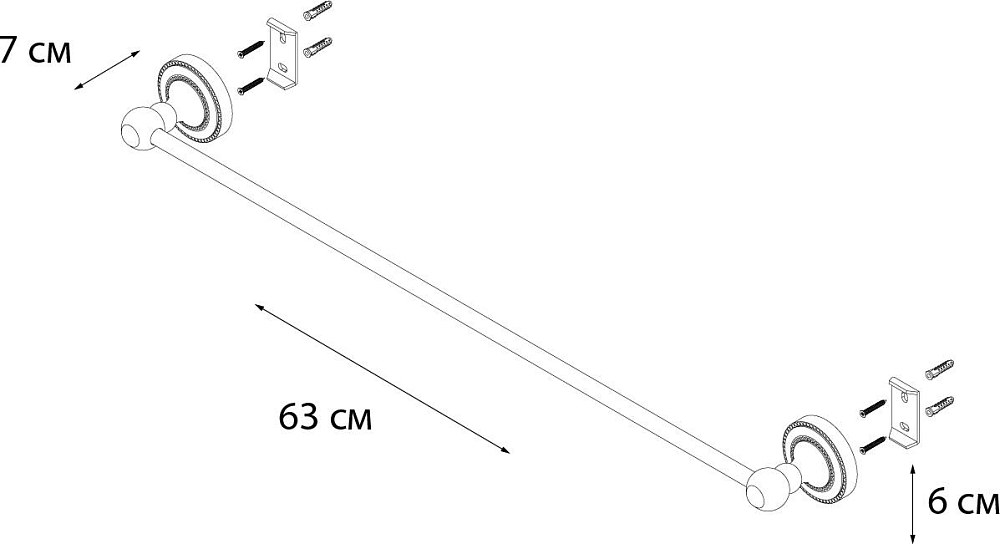 Полотенцедержатель Fixsen Antik FX-61101 бронза