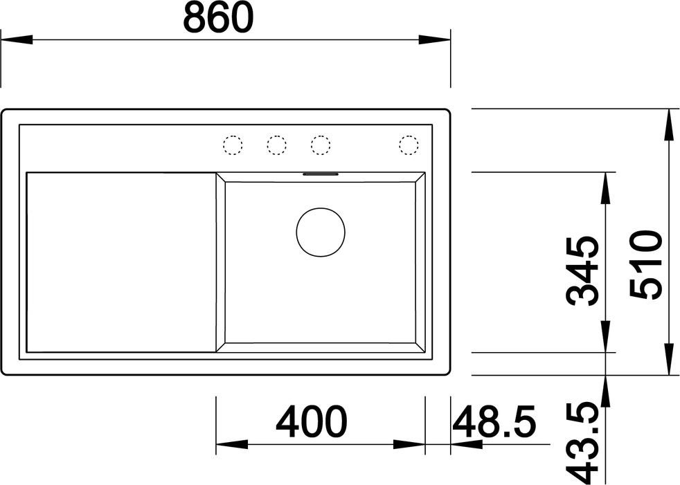 Кухонная мойка Blanco Zenar 45 S 523809 с доской из стекла чаша слева жемчужный