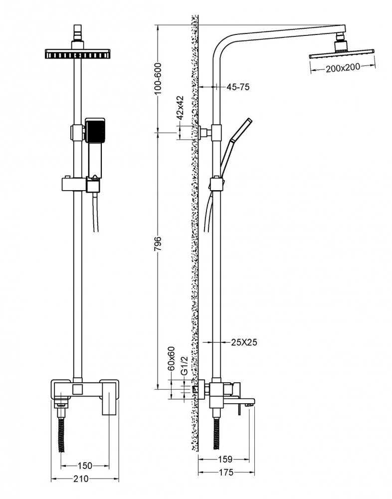 Душевая система Timo Selene SX-2013/00 черный