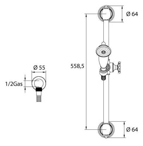 Душевой гарнитур Bandini Classic 688120KK21