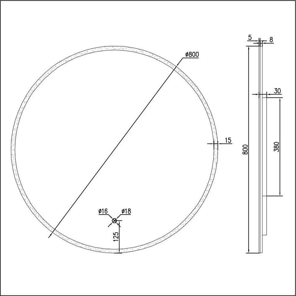 Зеркало Excellent Lumiro DOEX.LU080.AC белый