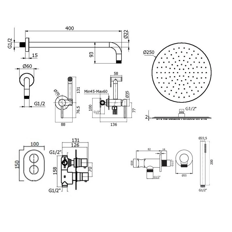 Смеситель для душа Plumberia Selection Ixo KITZXOT18BO белый