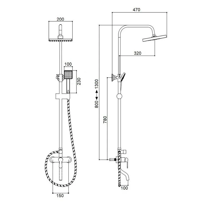 Душевая система Boch Mann Eco BM8427 черный